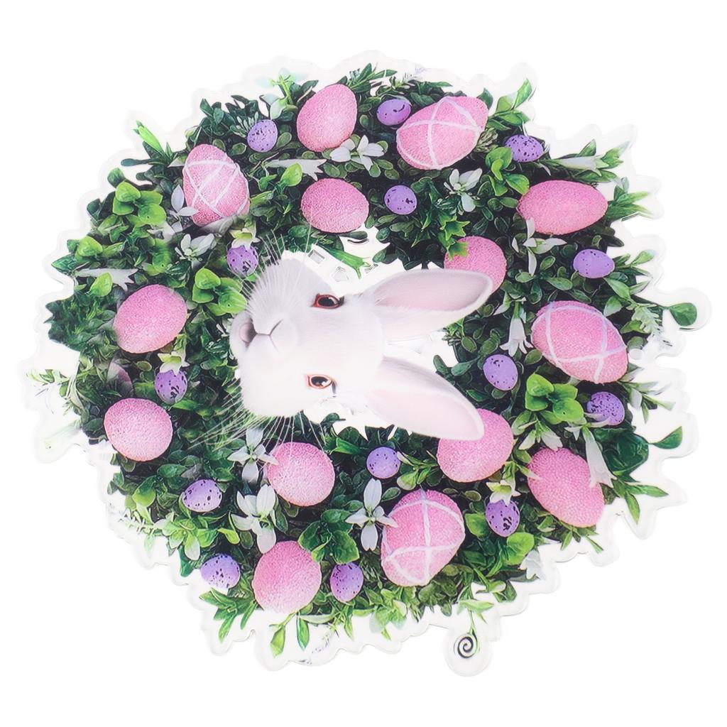 Easter Bunny Wreath Hanging Artificial Decorative Easter Wreath with Eggs for Spring Front Door