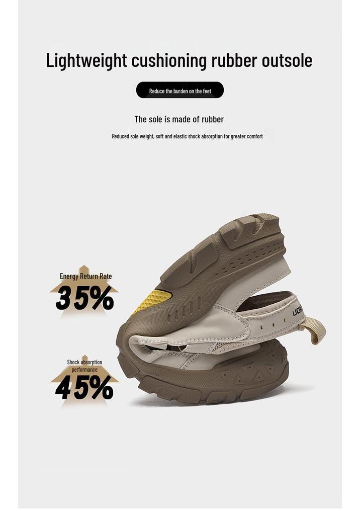 2025 Men's Breathable Closed-Toe Summer Sandals - Casual Large Size Beach Mesh Shoes