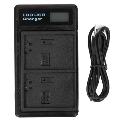 Kunststoff-Akkuladegerät mit LCD-Display Kamera-Akku Doppelladung für LPE5