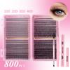 800 Clusters Of Thick D-Song False Eyelashes Set 8-18Mmdiy Segmented Natural Curled Eyelashes