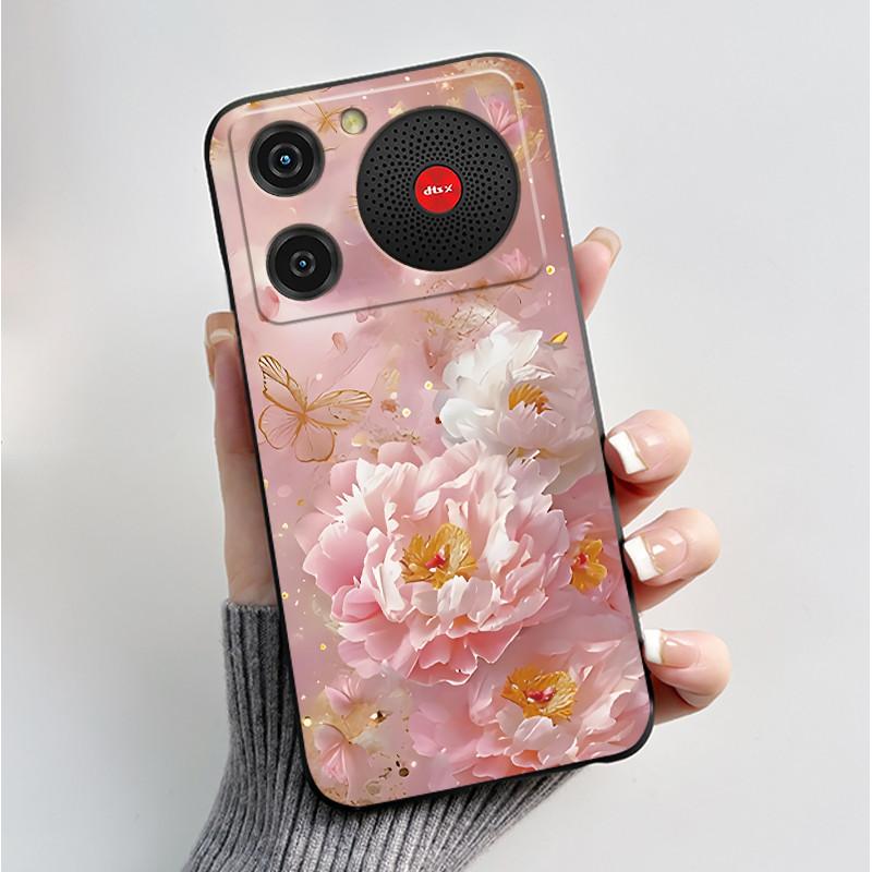 For Nubia Music Case Z2353 Butterfly Flowers Silicone Phone Cover For ZTE Nubia Music Funda Protection Shockproof Bumper Shell