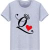 Polyester 100% New KING QUEEN Printed Short-sleeved Casual Couple T-shirt for Couples Women Clothing  Graphic  Aesthetic Summer