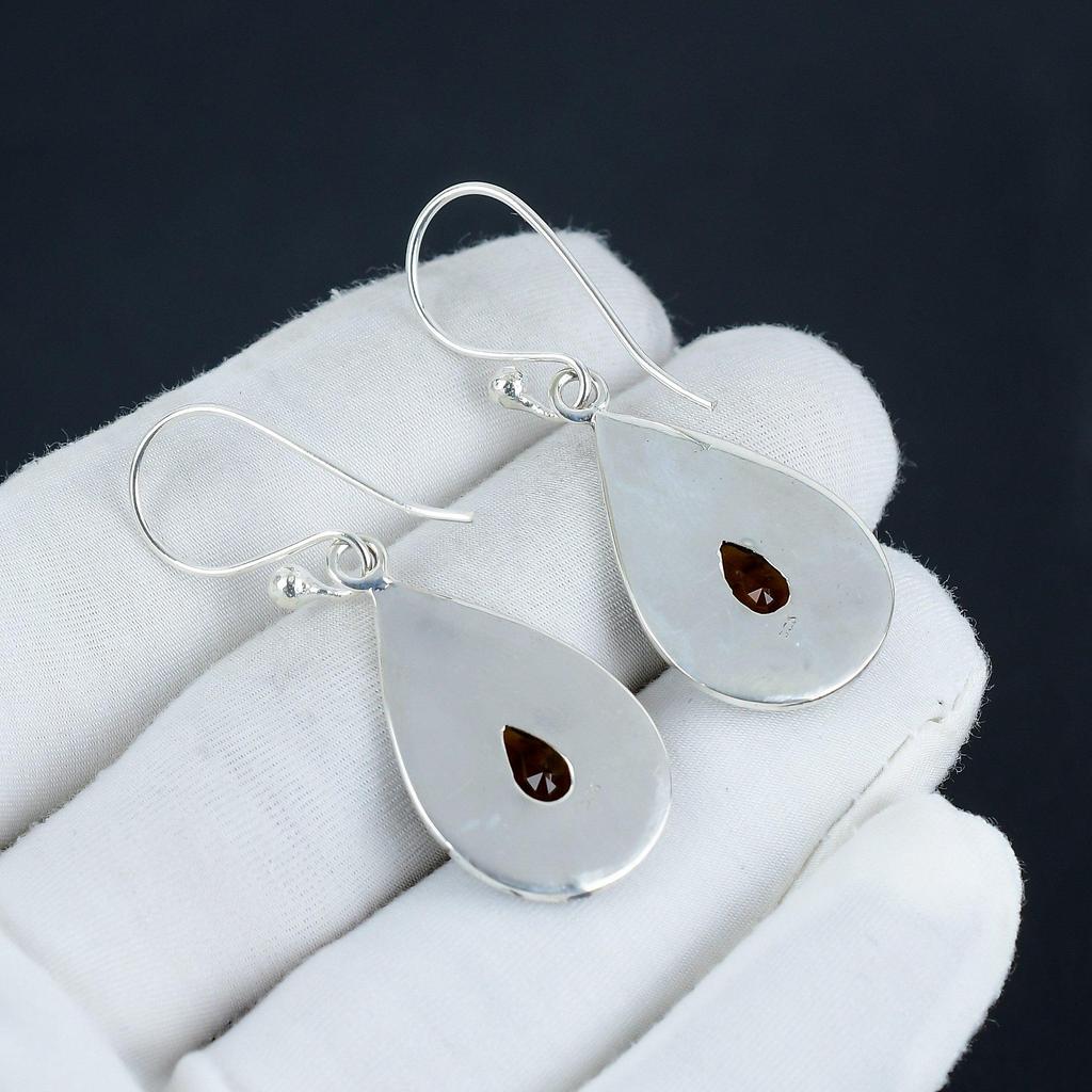 Natural Honey Topaz Gemstone Earrings, 925 Sterling Silver Earring, Handmade Boho Silver Jewelry Dangle Earrings, Party Wear Gift