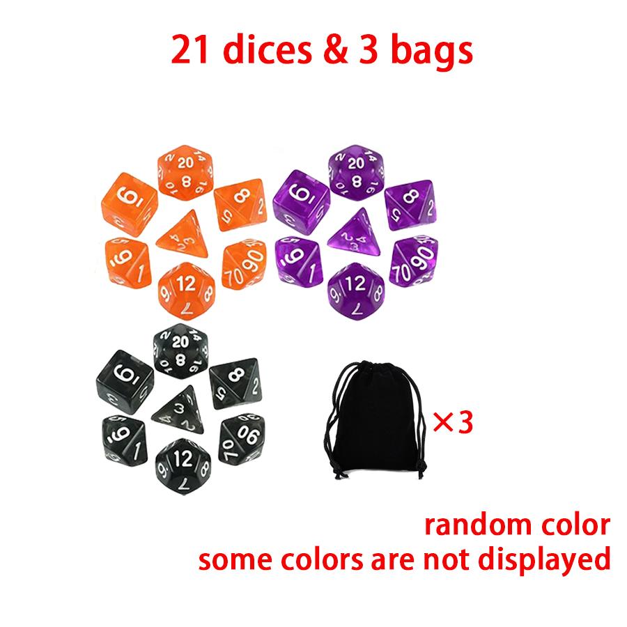 24/56pcs Polyhedral Dice with Black Bag Creating Atmosphere Tool for Game Room Backyard Friends Family Gathering XJM