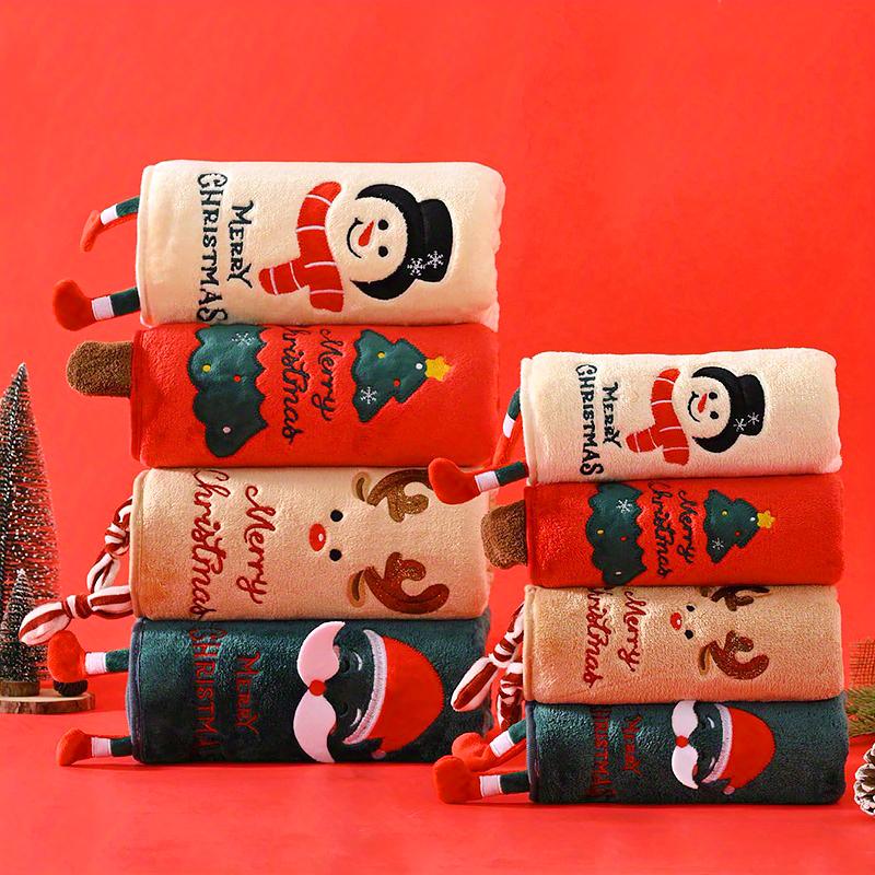 Christmas Bath Towels Practical Christmas Gift Comfortable Hand Towel Thick Cartoon Pattern Cute 35*75/70*140cm