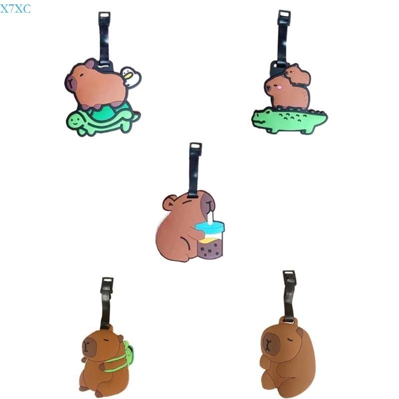 X7XC Japanese Capybara PVC Identification Portable Label for Backpacks and Phones