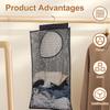 Dirty Clothes Storage Bag Basket Foldable Laundry Basket Wall Hanging Household Clothing Organizer with Hook Bathroom Mesh