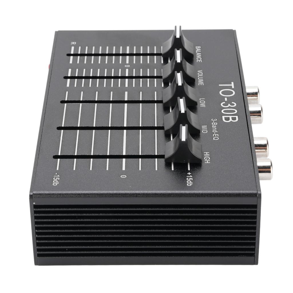 Phono Preamp EQ 2 Channel Digital Sound Equalizer 3 Band 12dB High Mid Low Tone Adjustment Balanced Volume Control 5V