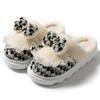 Cartoon bow wool slippers autumn and winter home living room bedroom warm fleece soft bottom lightweight cotton slippers
