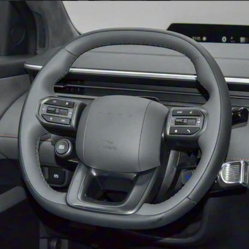 For Hyundai Elexio 2026 DIY Full Coverage Dark Gray Leather Interior Car Steering Wheel Cover