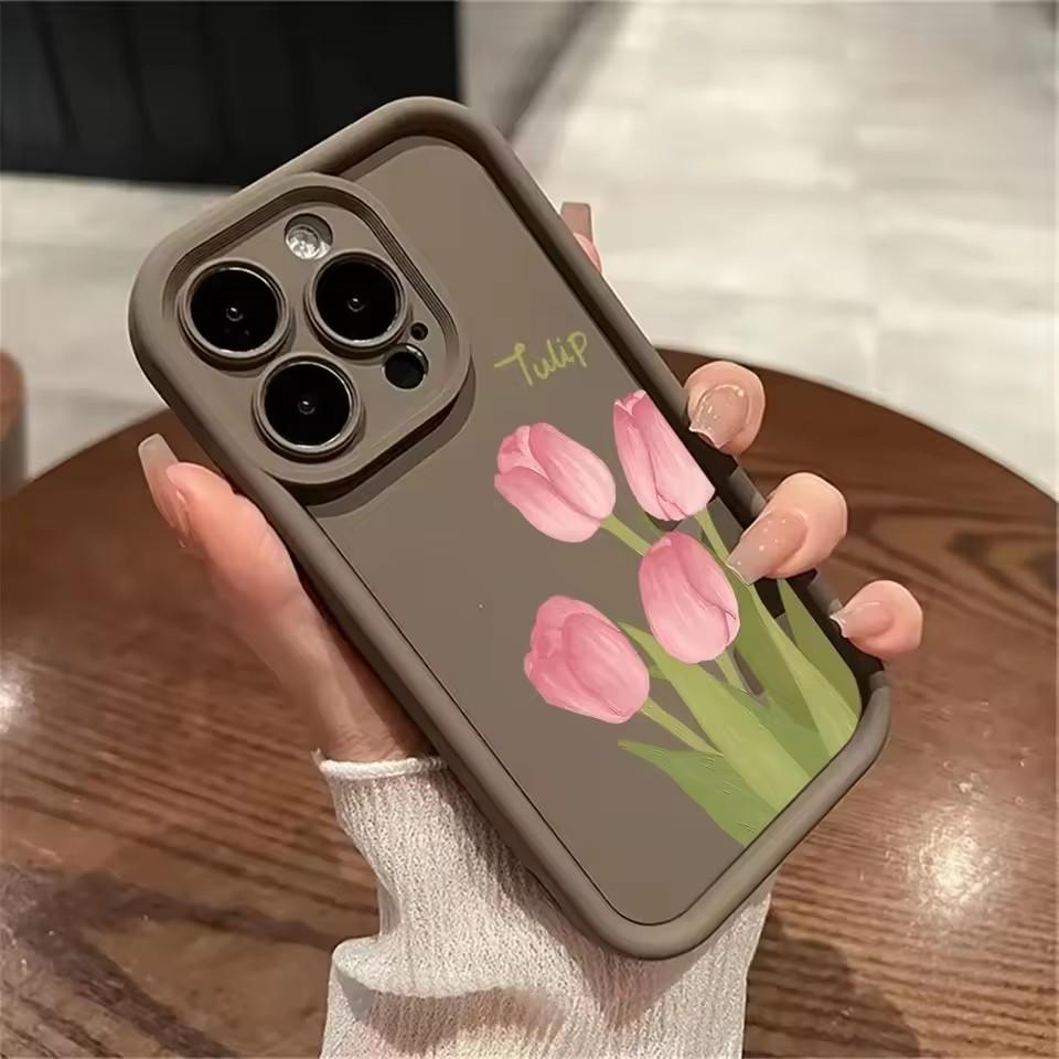 Soft Cute Flower Phone Case for iphone 16 11 Case for iPhone 13 15 12 14 Pro Max XS X XR 7 8 SE Shockproof Aesthetic Back Cover