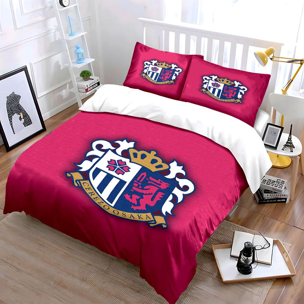 Pink Bedding Set with Crest Logo Bedding Duvet Cover Set Duvet Cover Pillowcases (1 * Duvet Cover 2 * Pillowcases, Without Duvet Insert)