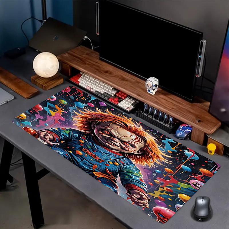 Bride of Chucky Print Mouse Pad, Anti‑Slip Desktop keyboard Mat, for PC Laptop Gaming Working Daily Use, Cool Festival Surprise Gift