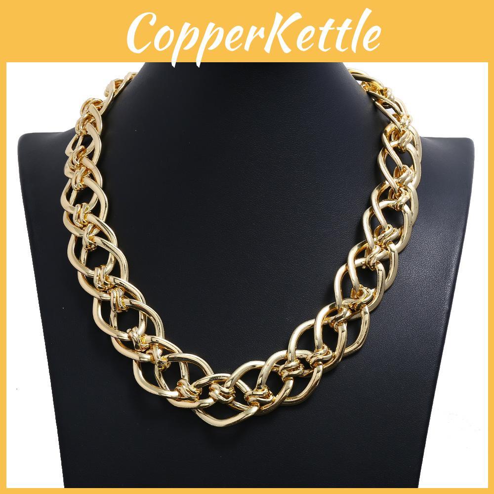 Metal Collar Chain Necklace Sharp Geometric Style For Chic Outfits