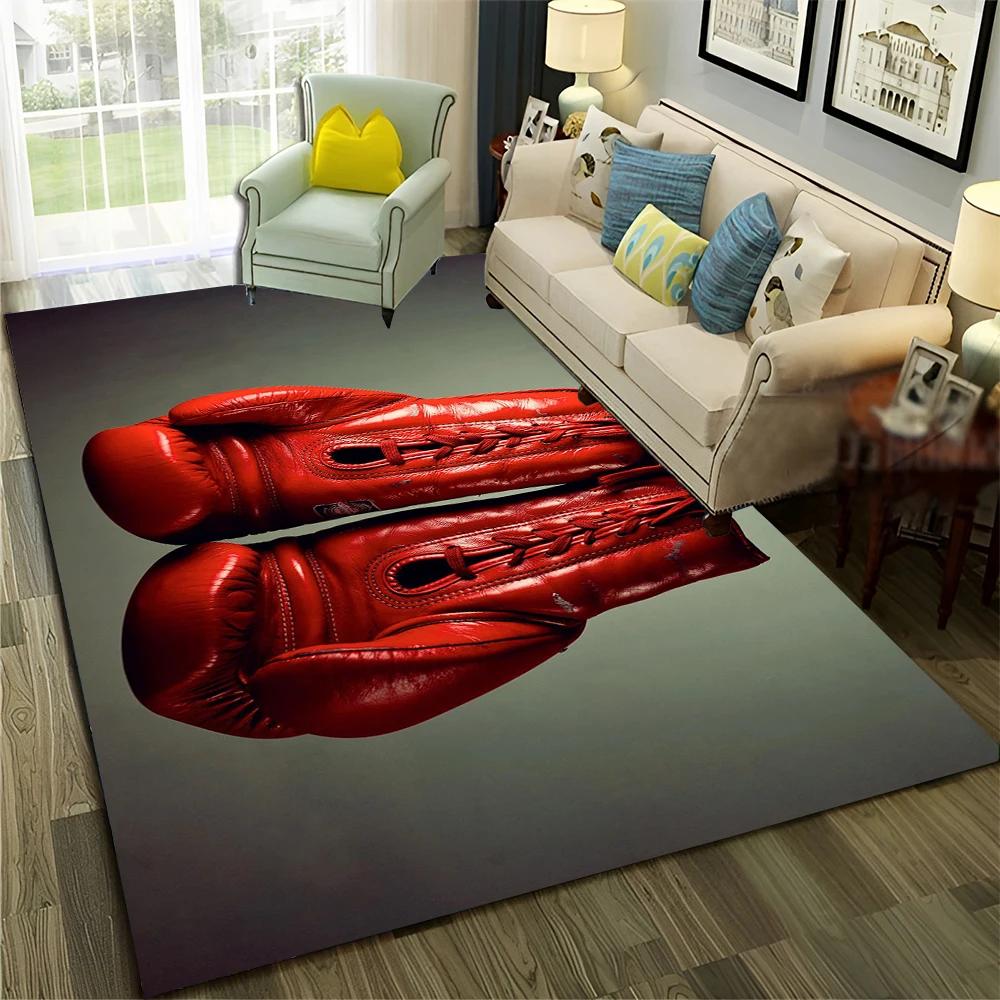 HD Boxer Fight HD Boxing Gloves 3D Carpet Rug for Home Living Room Bedroom Sofa Doormat Decor,Child Area Rug Non-slip Floor Mat