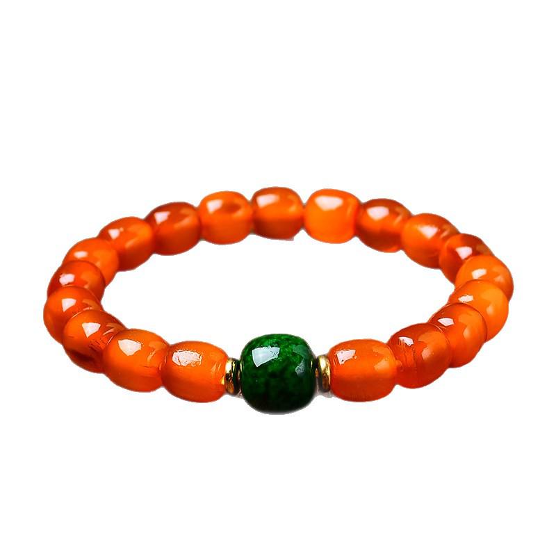 108 Beads Golden Armor Tibetan Style Wenwan Bracelet with Turquoise and Horn Details