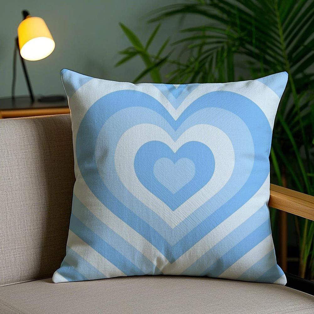 Sweet Love Cushion Cover Plush Fabric Soft Double-Sided Printed Invisible Zipper Sofa Pillow Case Home Decor