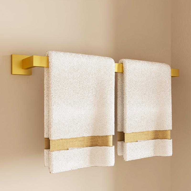 Hardware-Set aus gebürstetem Gold, Badezimmerregal, Handtuchhalter, Kleiderhaken, Toilettenpapierrollenhalter, schwarzes Badezimmer-Zubehör-Set, 4-teilig