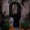 Halloween Kranz Außen Gruseliger Halloween Swag Kranz mit Netzband Boo Girlande für Haustür Partydeko Ornamente für Wand