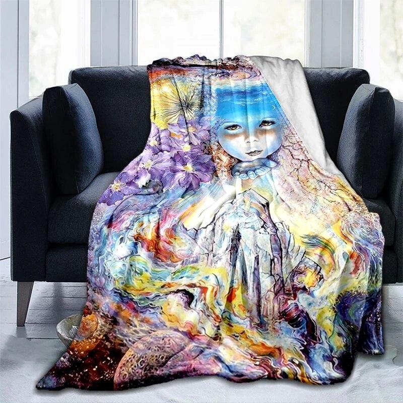 Colorful Magical Fantasy Abstract Art Printed Modern Blanket Gedruckt Bettdecke Geschenk Flannel Soft Sofa Bed Throwing Blankets