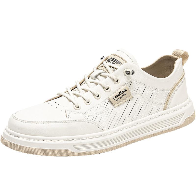 

Четыре сезона бесплатные шнурки ленивые одна педаль мужская обувь белая обувь кожаная поверхность повседневная обувь для доски дышащая 44