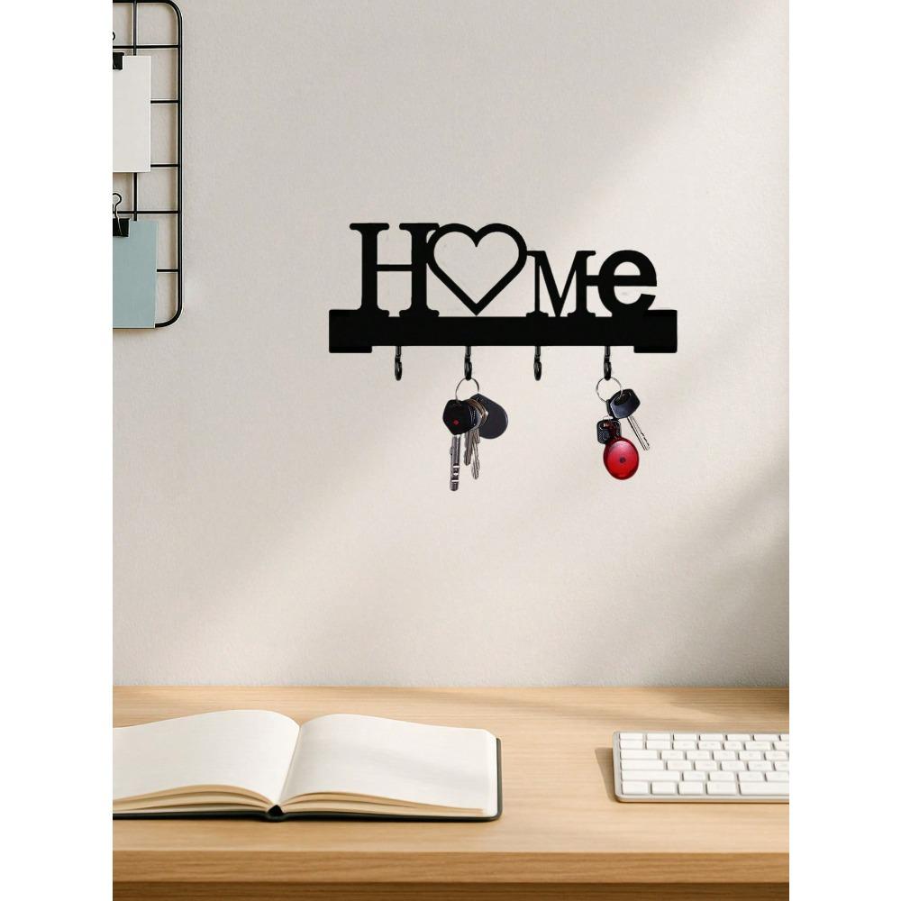 1pc No-Drill Love Key Holder Wall Mount, Home Decor Entrance Organizer Rack