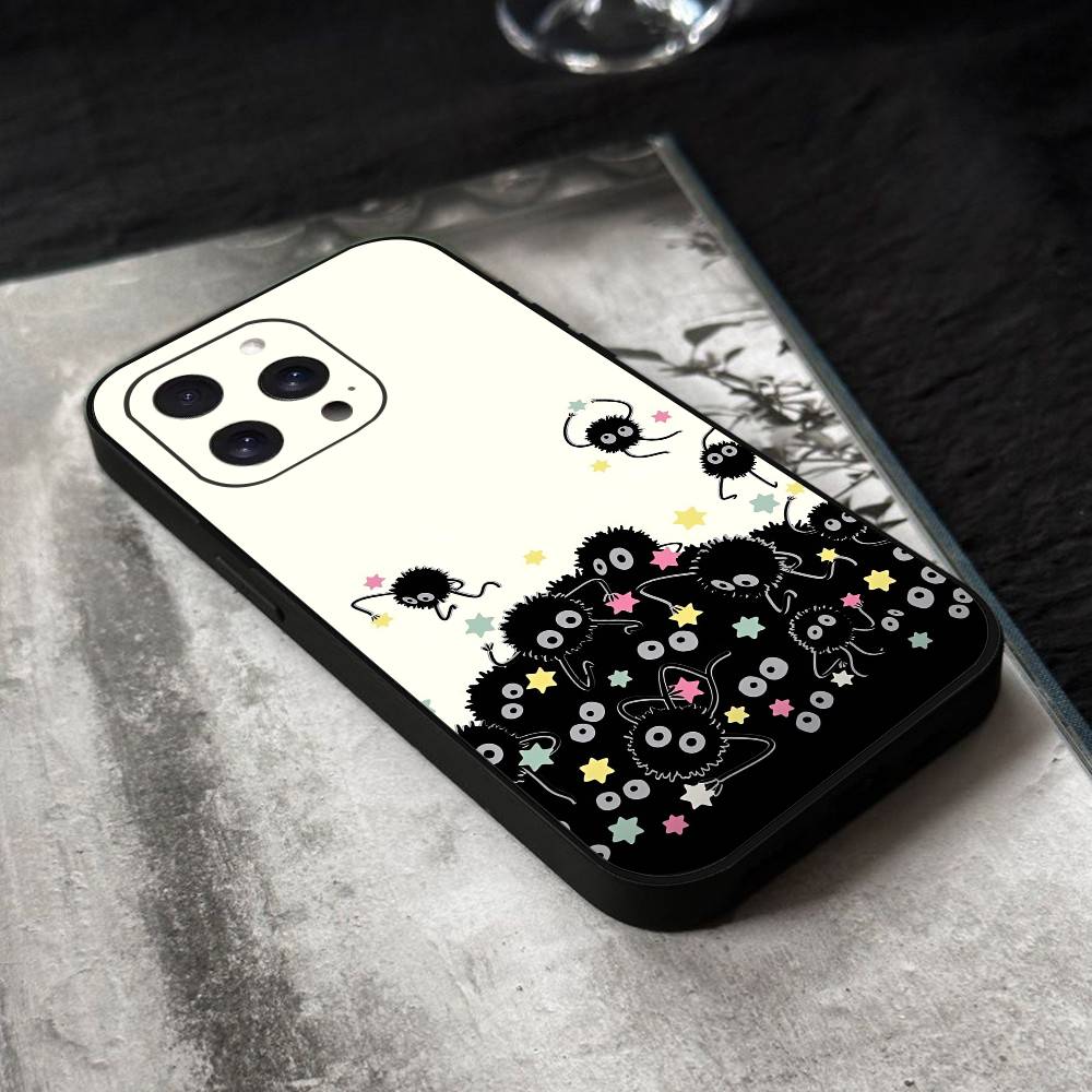 Anime S-spirited A-away Phone Case Black Silicone Soft Shell For IPhone 17 16 15 14 13 12 11 Air Pro Max Plus Hot Sale
