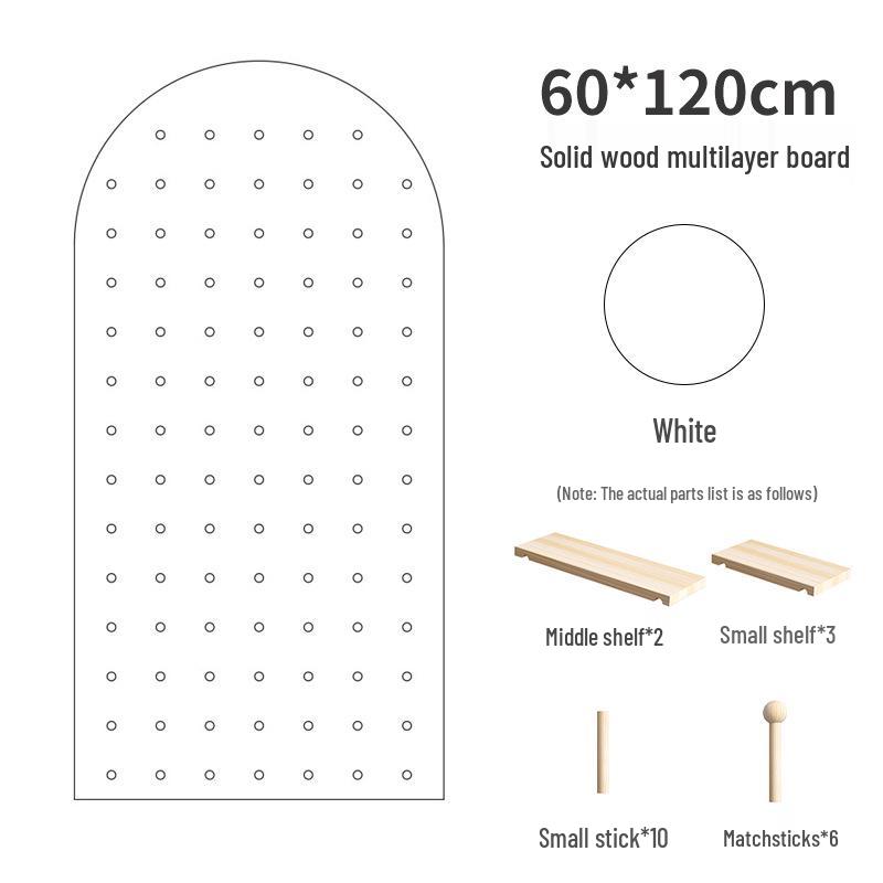 Solid Wood Pegboard Rack: Wall-Mounted & Desktop Storage Display for Entrance Hallway