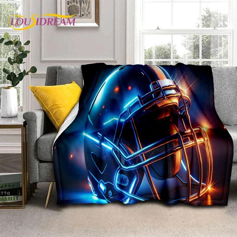 Cartoon 2025 Rugby Field Rugby American Football Soft Blanket,Soft Throw Blanket for Home Bedroom Bed Sofa Travel Cover Child