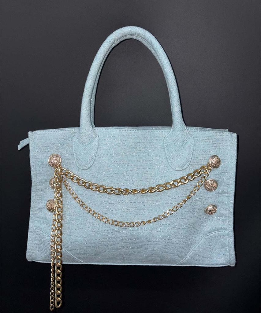 Sculptor Chain Terry Bag Baby Blue