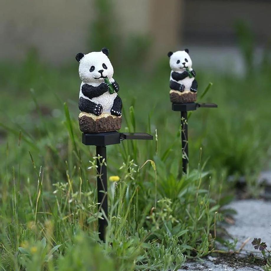 1 Pcs Solar Led Light Outdoor Solar Lights Panda Waterproof Outdoor Statue Lamp LED Lawn Ground Animal Lamps Garden Decoration