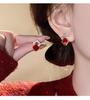 Ankela Red Diamond Shaped Earrings