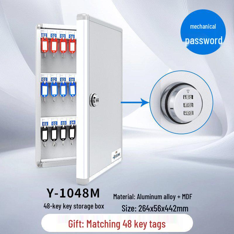 Wall-Mounted Key Management Cabinet with Password Lock for Real Estate and Car Keys.