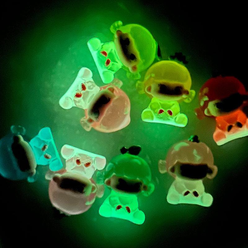 

5Pcs Luminous Fruit Jasmine Resin Diy Jewelry Micro Landscape Desktop Ornament Cute 3D Cartoon Dashboard Decorations