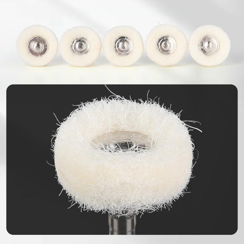 5 Pcs/Pack Dental Polishing Brush Wheel 2.35Mm Ra Polisher Felt Cotton White Goat Hair For Low Speed Handpiece Dentistry Tool