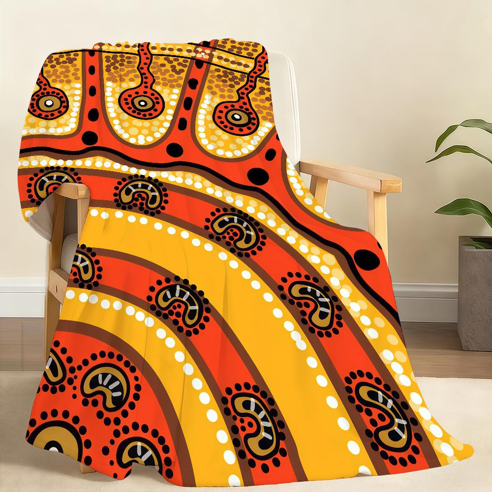 Australian Aboriginal Art Blanket Soft Throw Blanket for Home Bedroom Bed Sofa Picnic Travel Office Rest Cover Blanket Gift 75x90cm