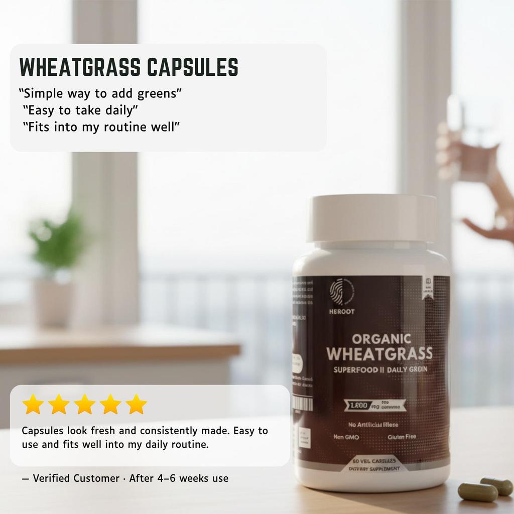 Wheatgrass Powder 60 Capsules  | 1000 Mg