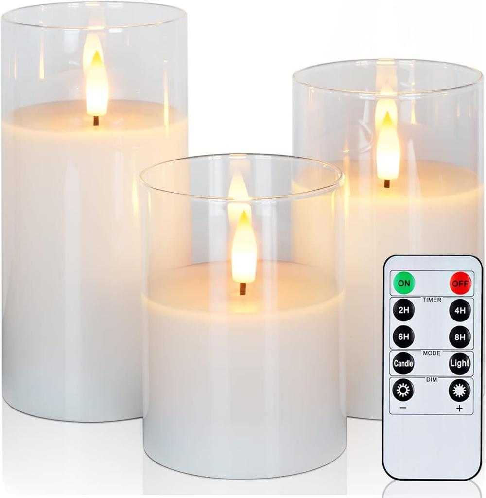 3PCS LED Candle Light Battery Operated Remote Control Flameless Candle Lights For Home Party Bedroom Decoration Candles