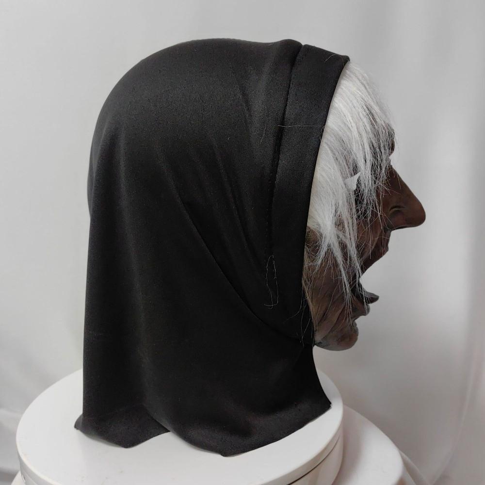 Dress Up White-haired Witch Mask Latex Party Cosplay Props Halloween Ghost Witch Mask  Unisex