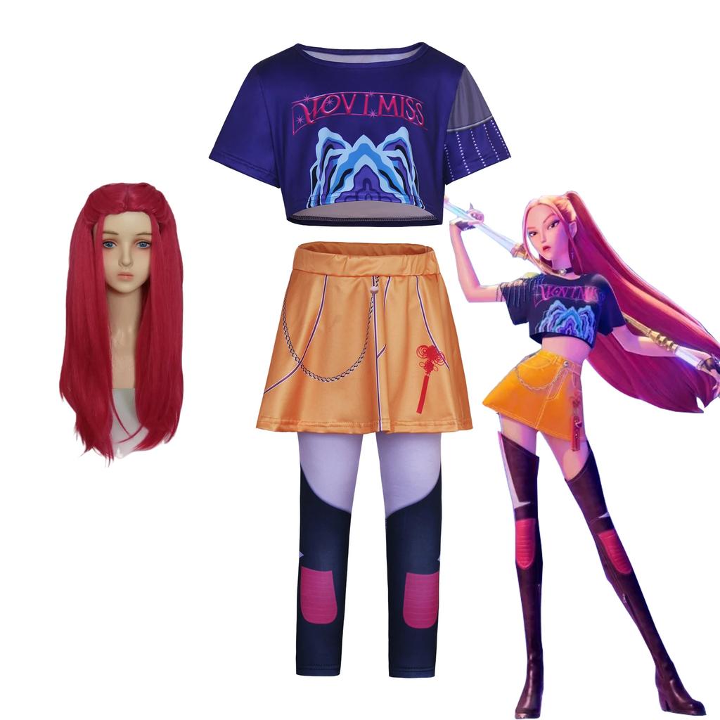 Dětské Cosplay Kostýmy Lovců Démonů pro Dívky Zoey Mira Rumi Fantasy Roleplay Oblečení Kpop Halloween Karnevalové Párty Obleky