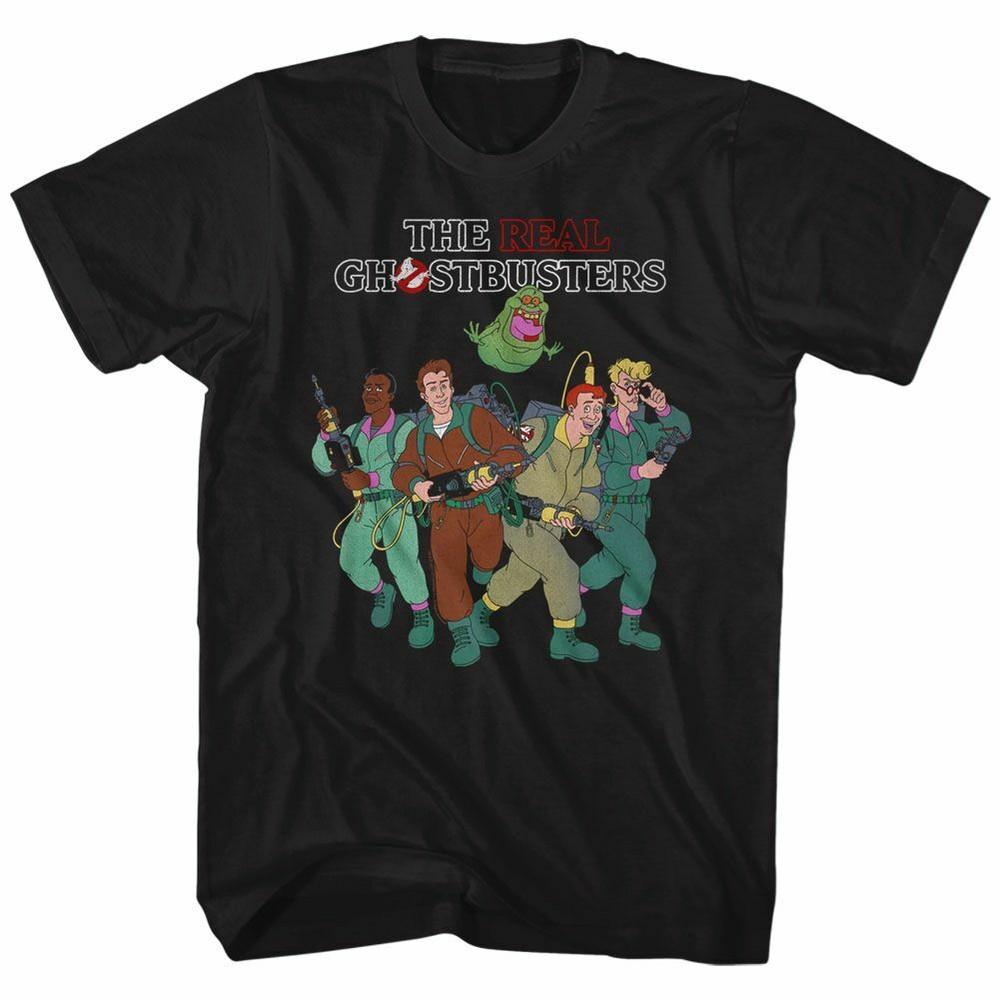 Real Ghostbusters The Whole Crew Black T-Shirt