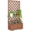 Raised Bed Planter Box with Trellis, Flower Box Wood, 72.5x31.5x149.5cm for Garden Balcony Patio, Planter for Climbing Plants, Flowers, Orange