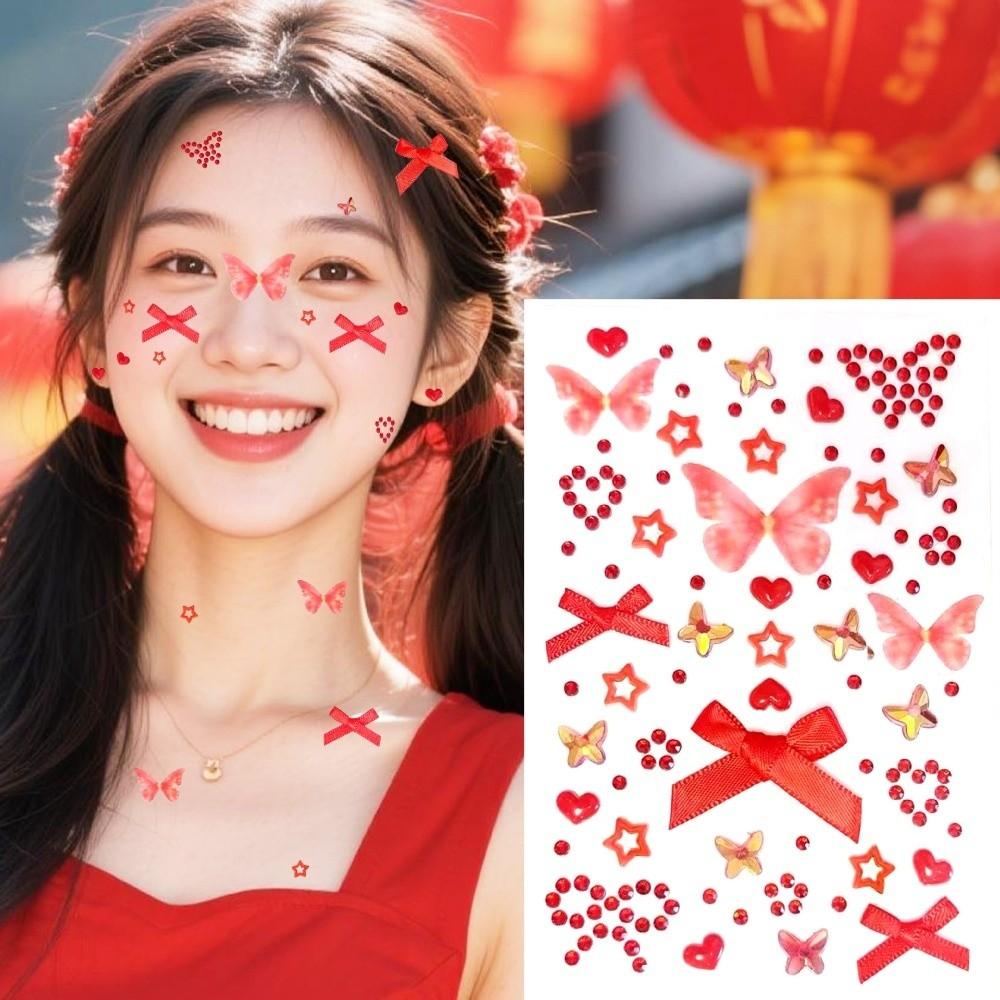 Sparkling Face Temporary Tattoos Rhinestone Face Tattoo Sticker Photocard Sticker Men Women