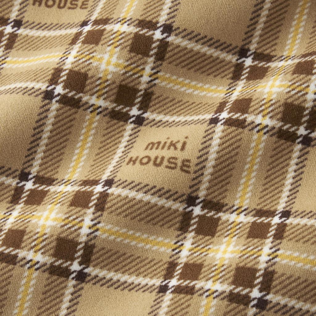 Cloak Cape Poncho Outer Fleece Made in Japan Boys Girls Baby Kids Clothing M Beige [MIKI HOUSE] Children's 10-3861-494 (90-100cm)