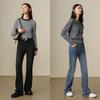 JUZI AnnaCo Women's Casual Fleece-lined Flared Jeans