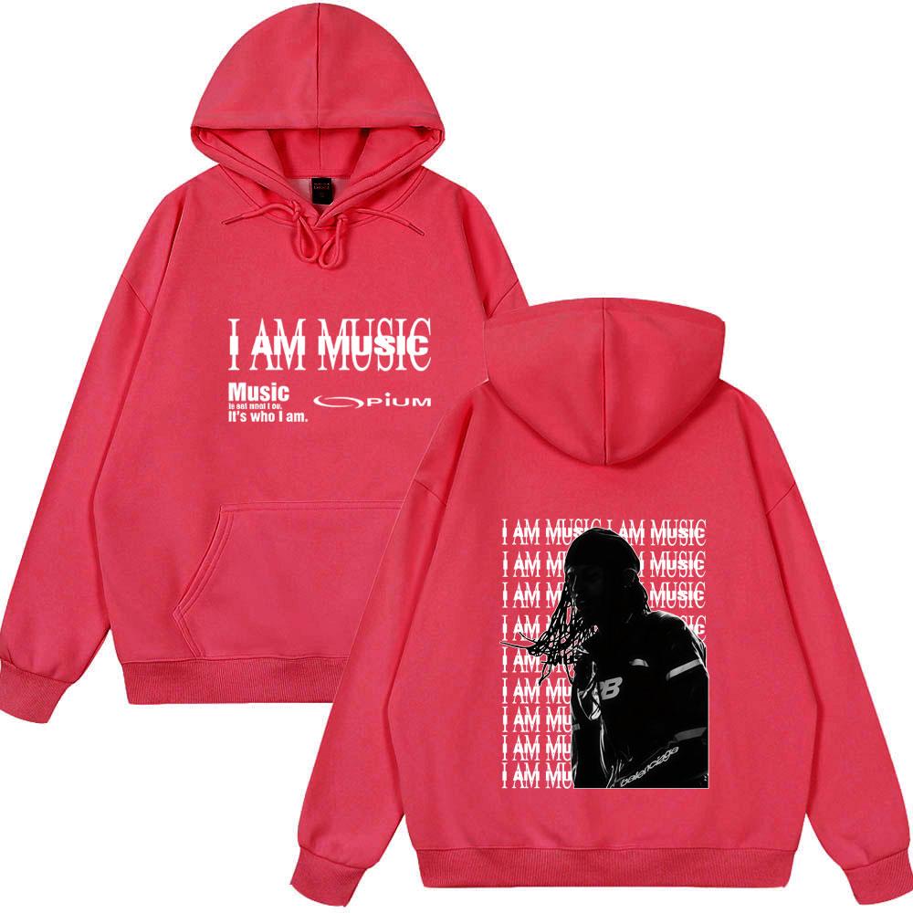 Rapper Playboi Carti I AM MUSIC LOGO Print Hoodies Opium Ken Carson Narcissist Tops Men Women Clothing Hip Hop Oversized Wears