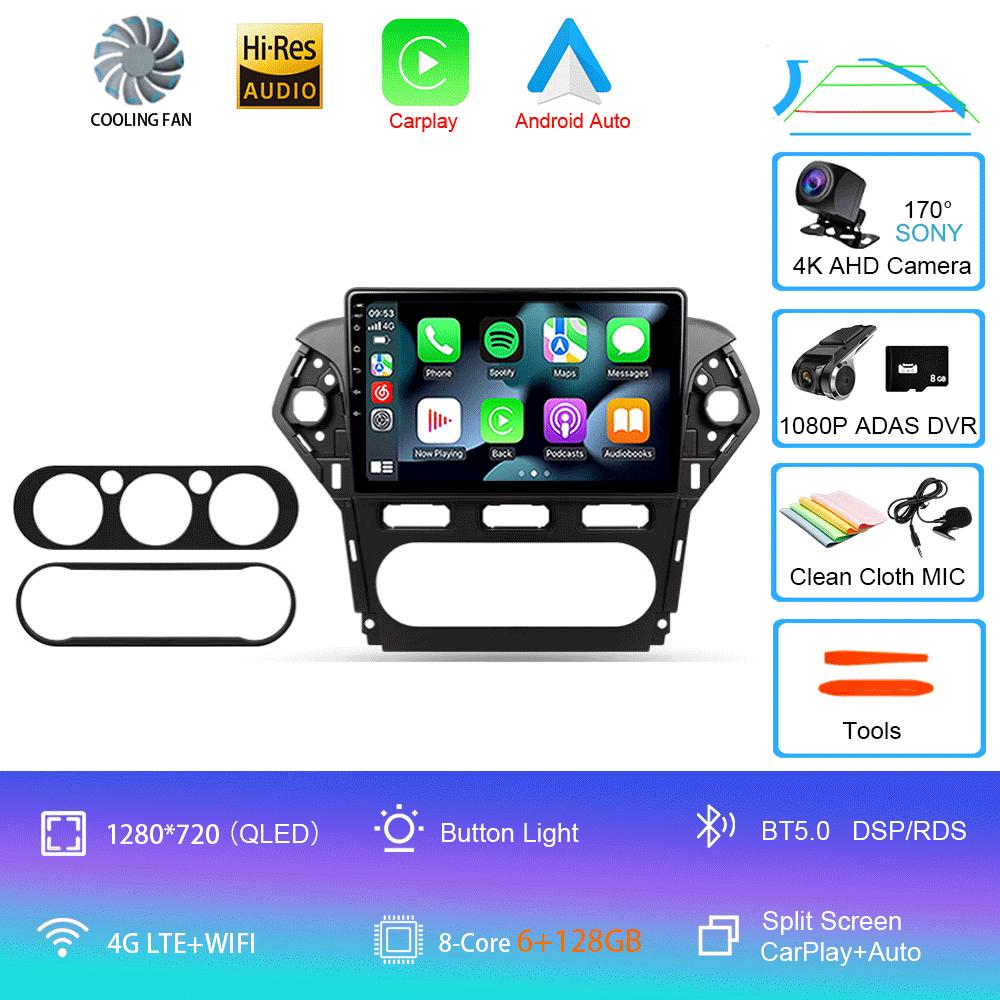Car Radio Android 14 For Ford Mondeo 4 2010 2011 2012 2013 2014 Carplay Auto Multimedia GPS 360 Camera Player 2 Din Stereo Video
