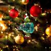 2D Acrylic Christmas Tree Green Monsters Ornaments Cute Green Monsters Christmas Tree Pendants Christmas Cartoon Ornaments