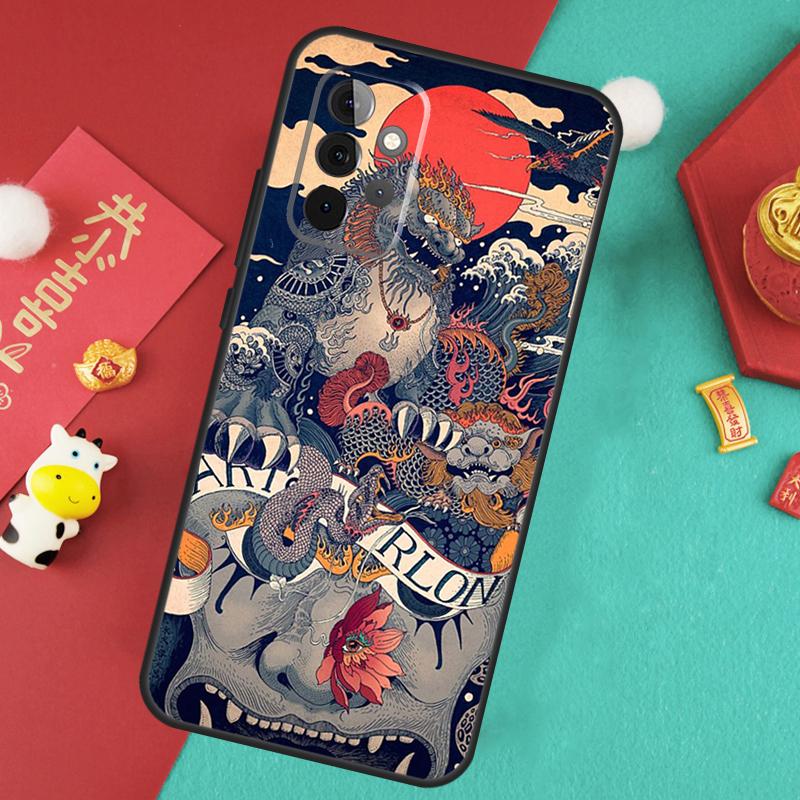 Japanese Style Art Japan Case For Samsung Galaxy A13 A33 A53 A15 A25 A35 A55 A54 A34 A14 A71 A51 A12 A32 A52 Cover