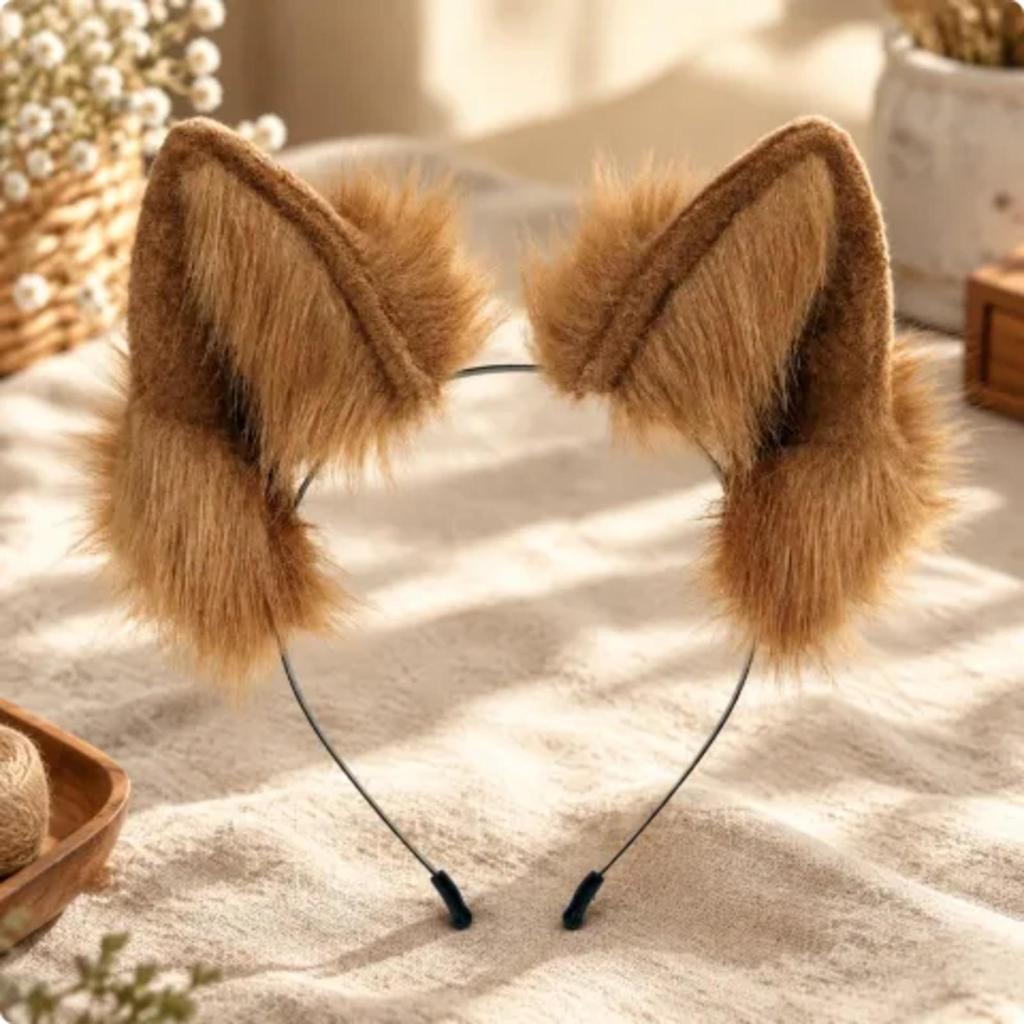 Ohren-Stirnband aus Kunstfleece, weiches, tierisches, verspieltes Kopfschmuck für Cosplay,